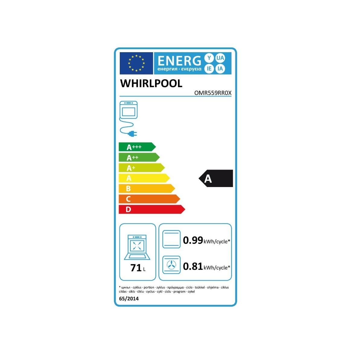 Whirlpool Four intégrable multifonction 71l 60cm inox - OMR559RR0X