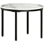 VIDAXL Table basse Blanc et noir Ø50 cm Marbre solide veritable