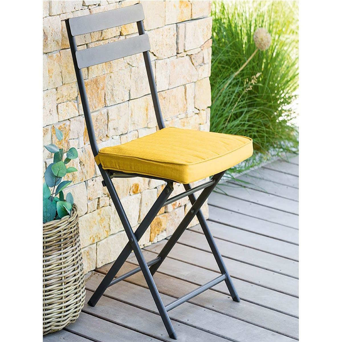 HESPERIDE Galette de chaise d'extérieur à scratch Korai