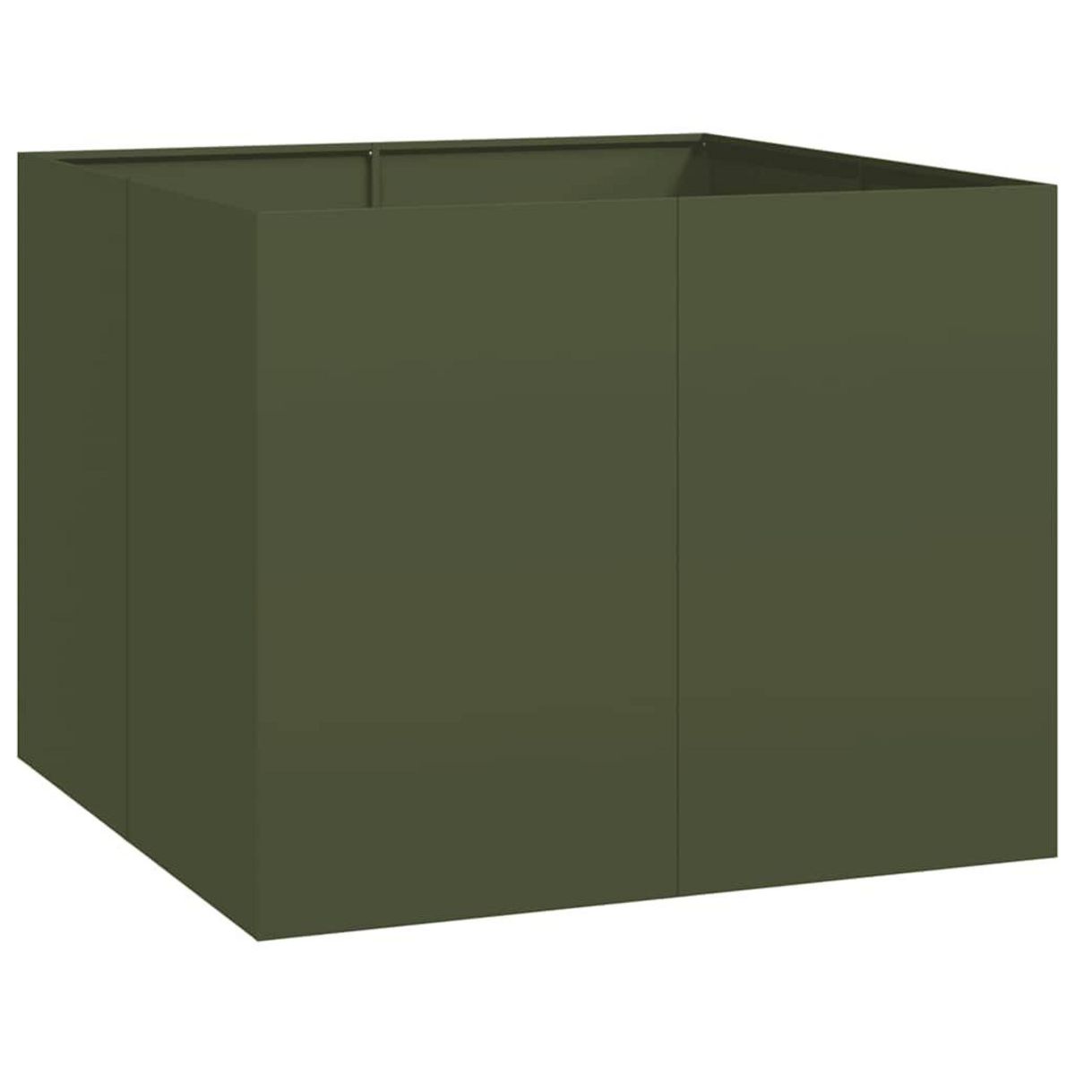 VIDAXL Jardiniere vert olive 100x100x80 cm acier