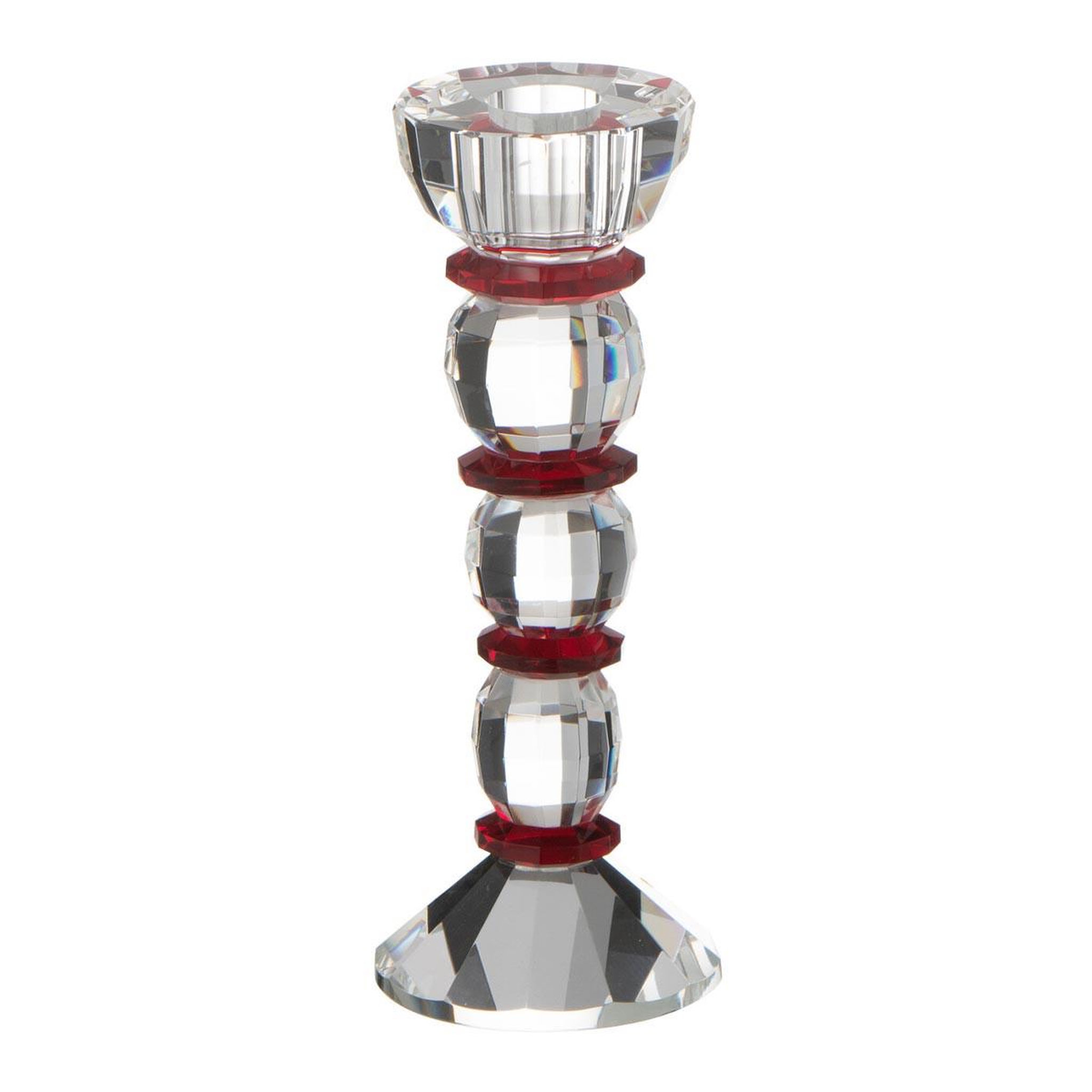 J-LINE Chandelier Design en Cristal  Annie  18cm Transparent & Rouge