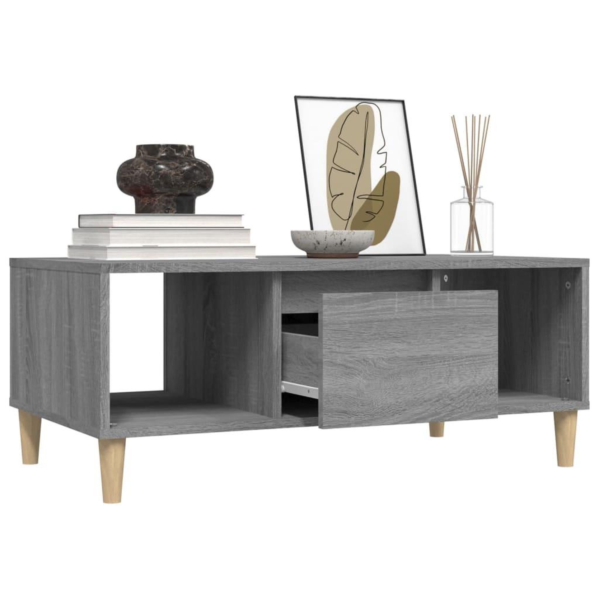 Voir la diapositive 5 : VIDAXL Table basse Sonoma gris 90x50x36,5 cm Bois d'ingenierie
