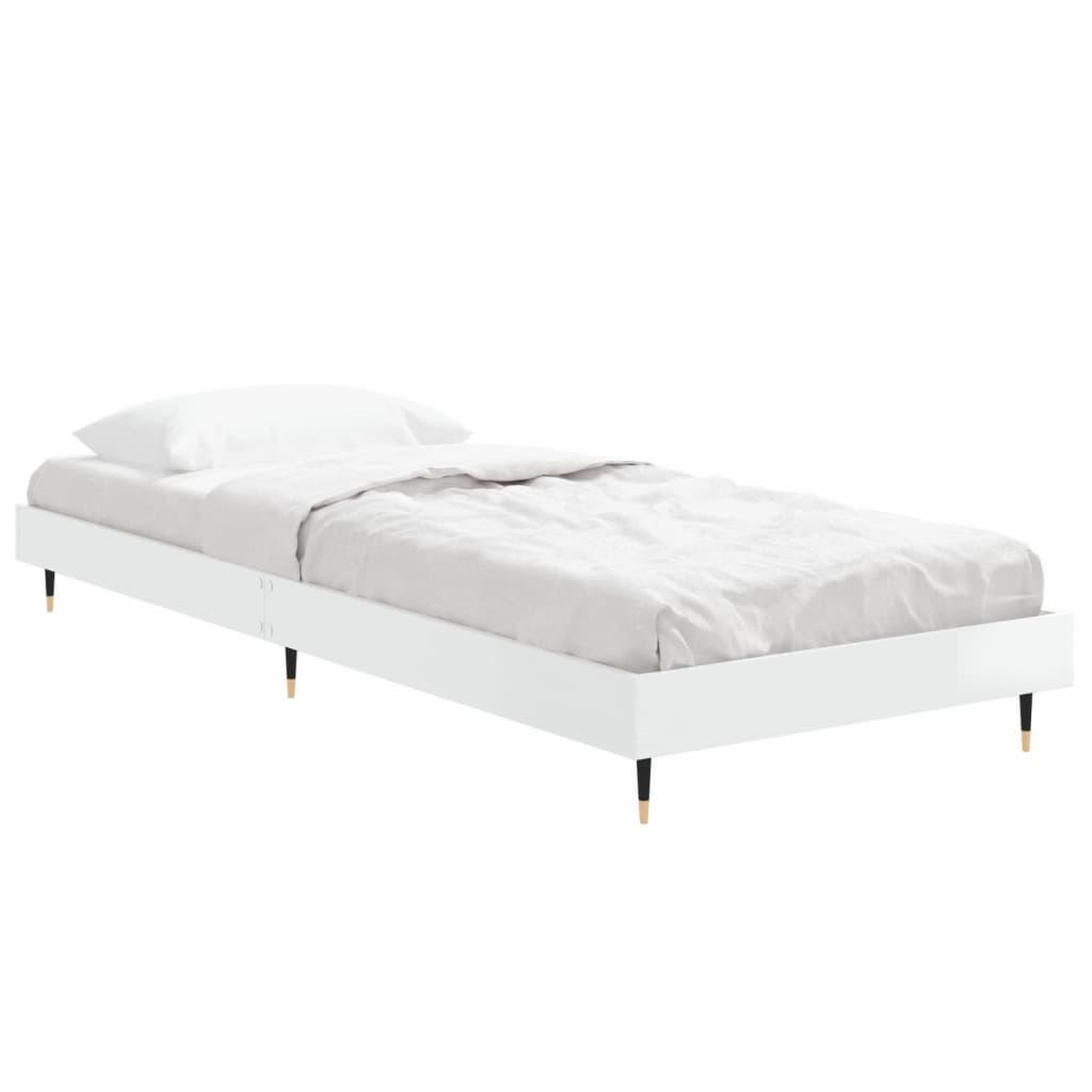 Voir la diapositive 4 : VIDAXL Cadre de lit sans matelas blanc brillant 75x190 cm