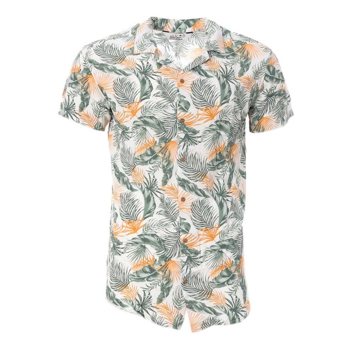 RMS 26 Chemise Blanche/Verte à Motifs Homme RMS26 Tropic