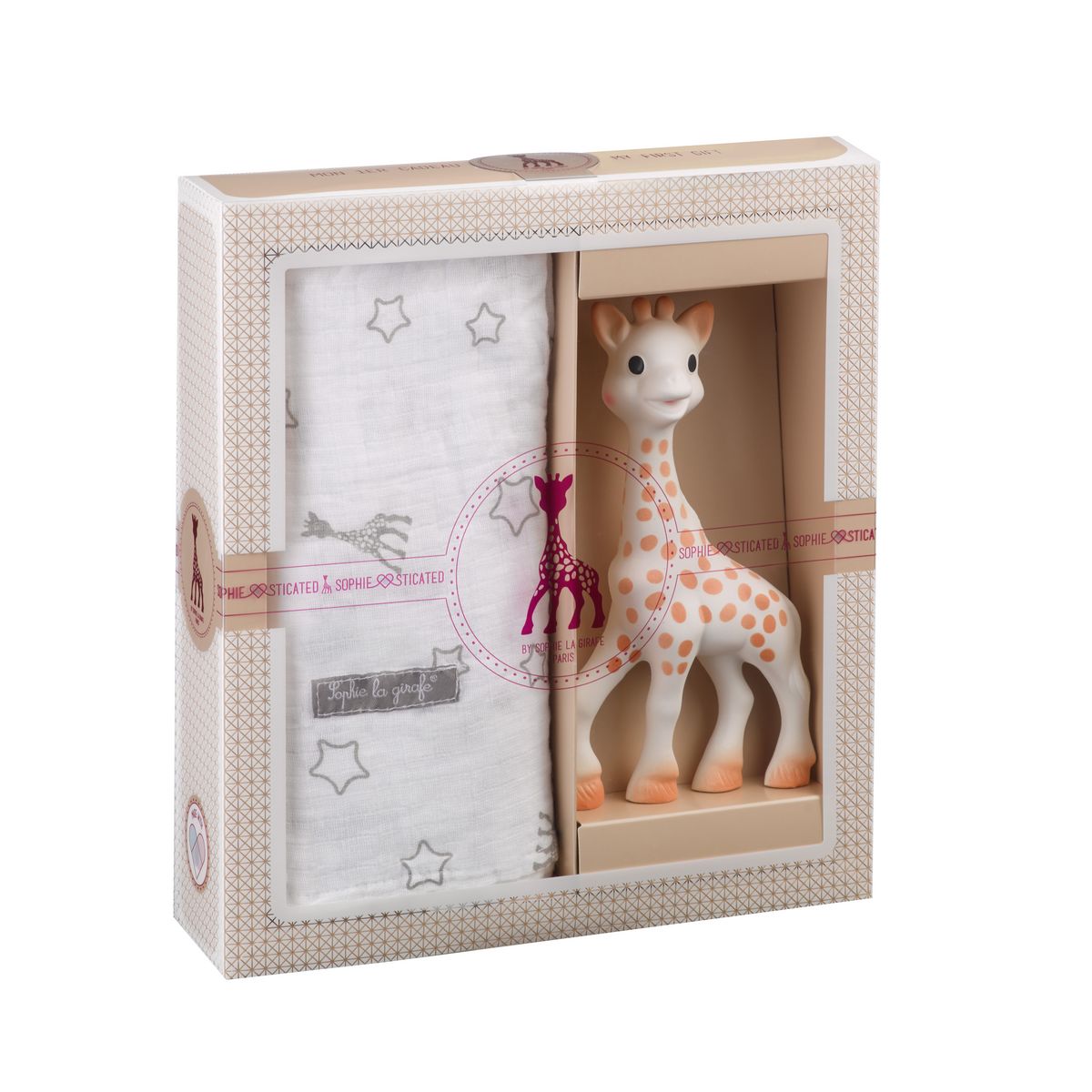 VULLI Coffret Sophie la girafe + Lange 120 x 120 cm