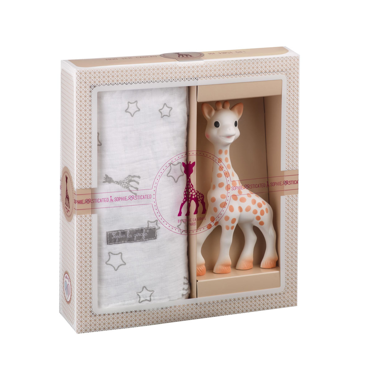 VULLI Coffret Sophie la girafe + Lange 120 x 120 cm