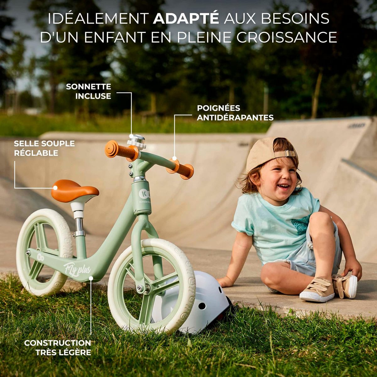 KINDERKRAFT Draisienne enfant design retro roues en mousse impermeable