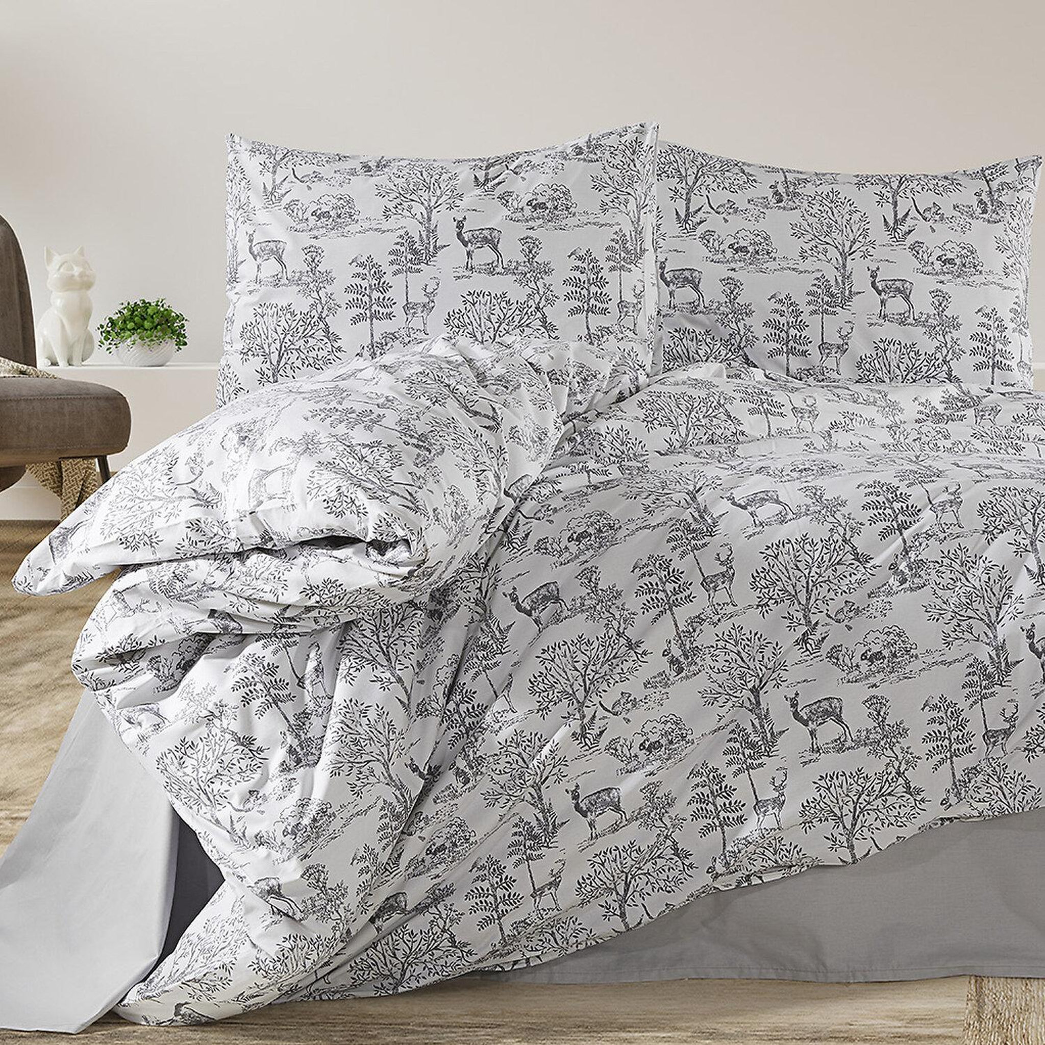 Voir la diapositive 2 : Home collection Parure housse de couette 100% coton 57 fils Imprimé - Florinda