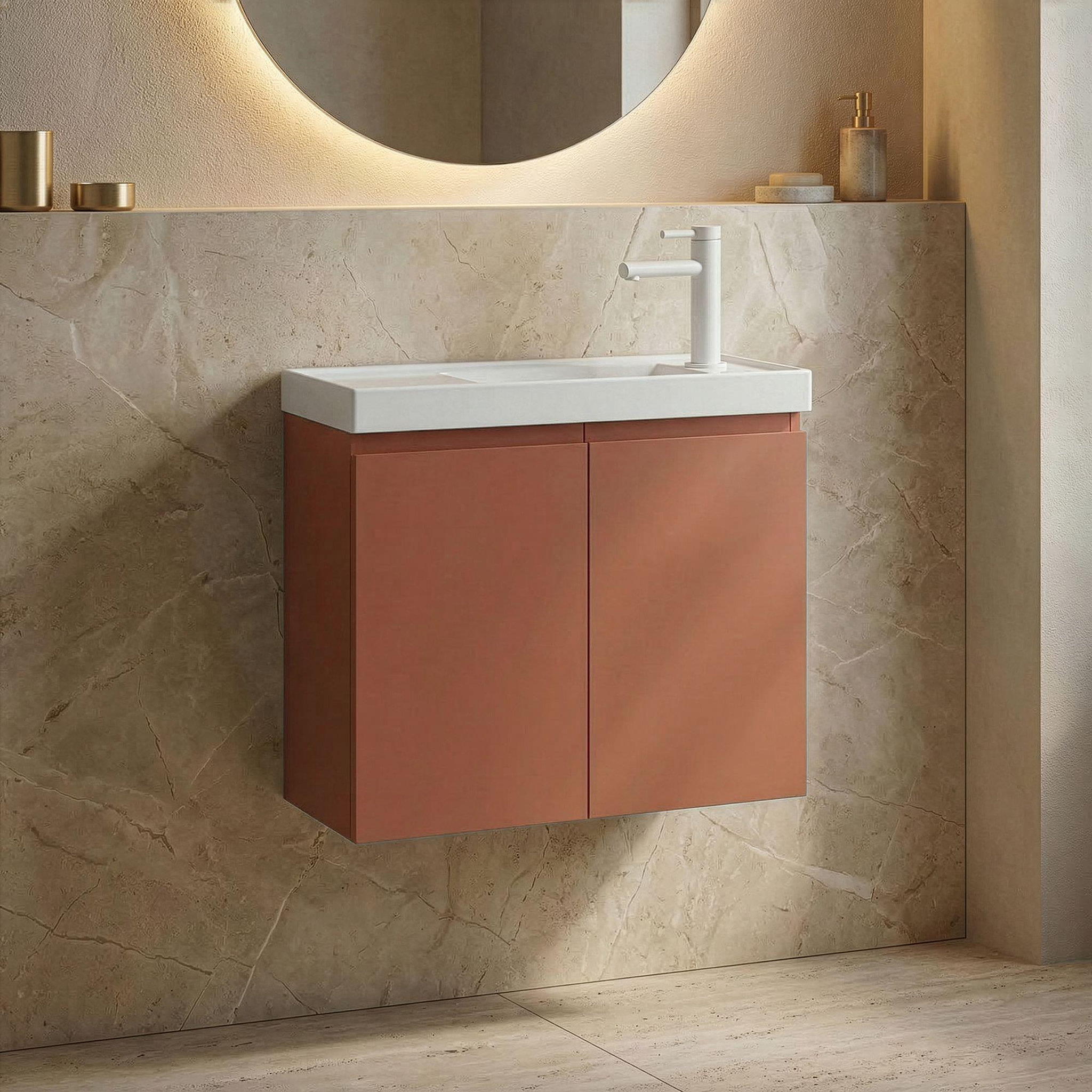 Voir la diapositive 2 : Habitat et Jardin Meuble Vasque  Ferla 60  - 60 x 22 x 50 cm - Matte Cinnamon