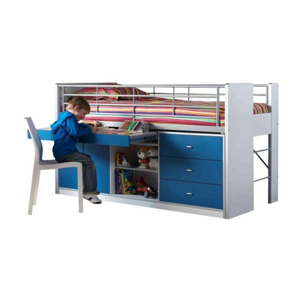 Paris Prix Lit Combiné Enfant  Bonny  90x200cm Bleu