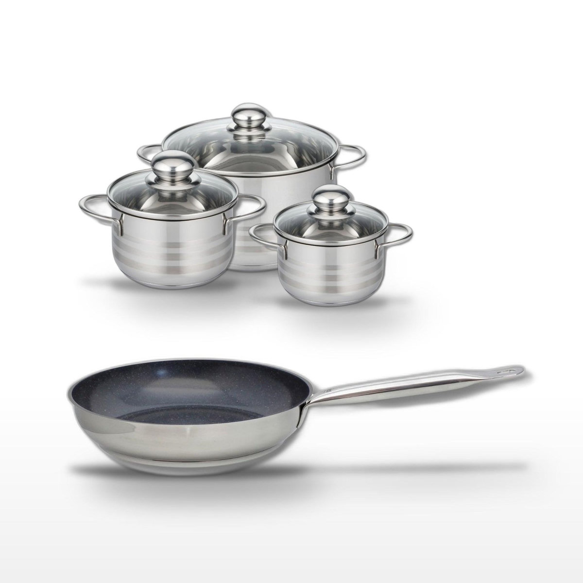 ELO Lot Poêle 28cm & 3 Faitouts 14/16/20cm Elo Profi Therm Platinum