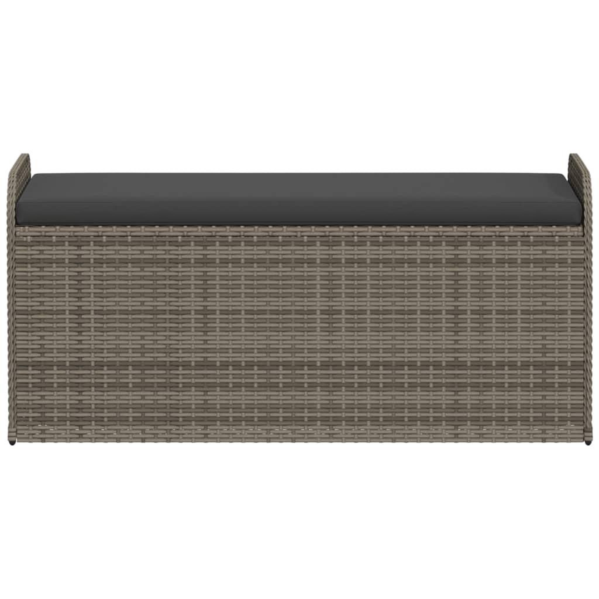 Voir la diapositive 4 : VIDAXL Banc de rangement avec coussin gris 115x51x52 cm resine tressee