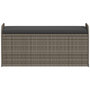 Voir la diapositive 4 : VIDAXL Banc de rangement avec coussin gris 115x51x52 cm resine tressee