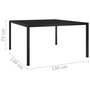 Voir la diapositive 6 : VIDAXL Table de jardin 130x130x72 cm Noir Acier et verre