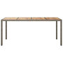 Voir la diapositive 3 : VIDAXL Table de jardin 190x90x75 cm Resine tressee/bois d'acacia Gris