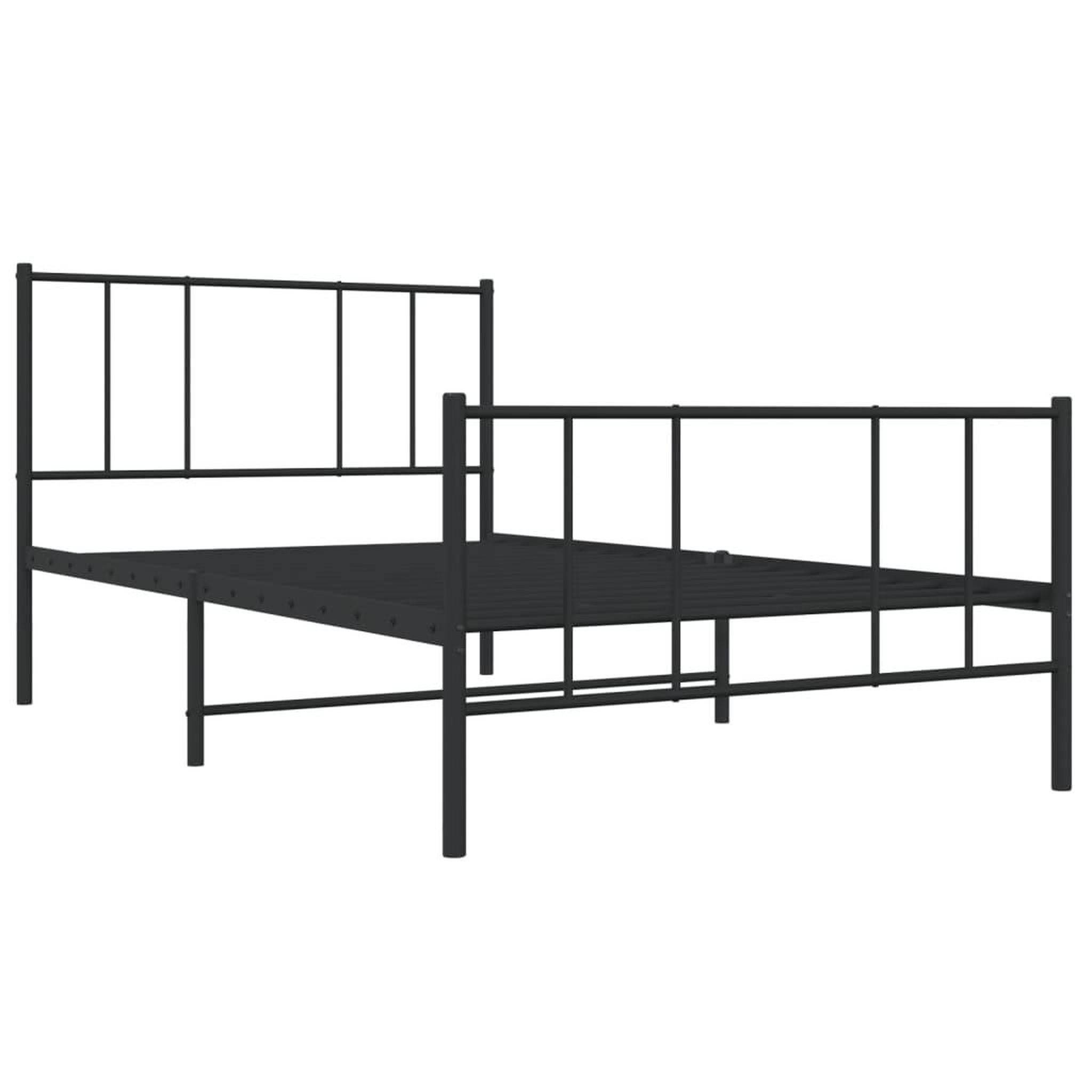 Voir la diapositive 3 : VIDAXL Cadre de lit metal sans matelas avec pied de lit noir 90x190 cm