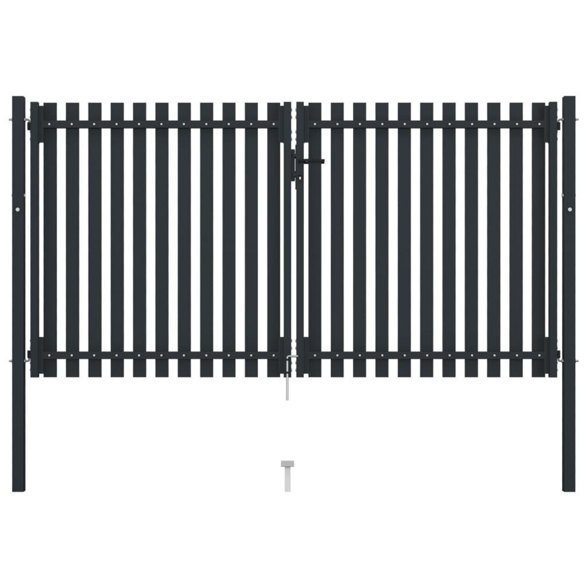 VIDAXL Portail de cloture a double porte Acier 306x200 cm Anthracite