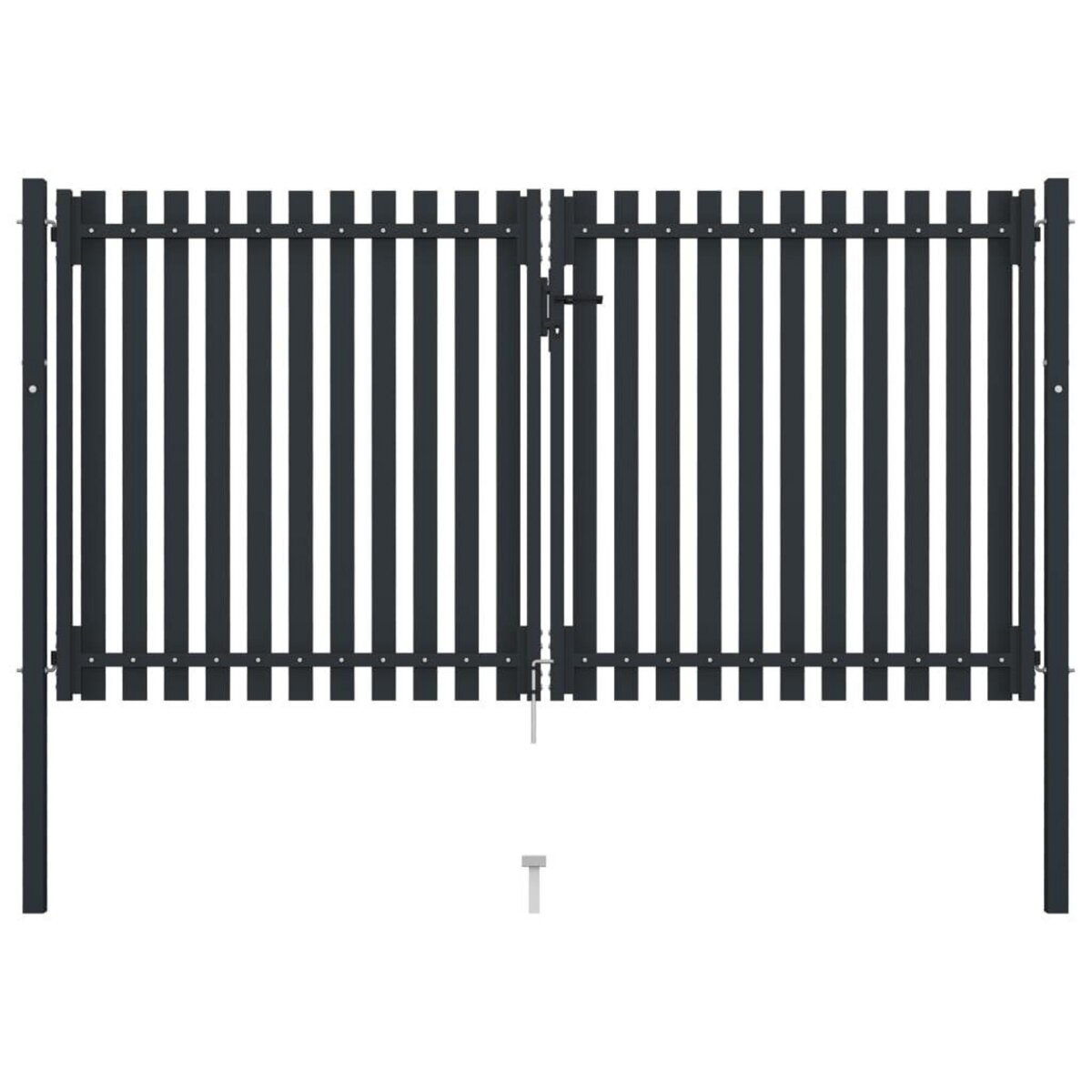 VIDAXL Portail de cloture a double porte Acier 306x200 cm Anthracite
