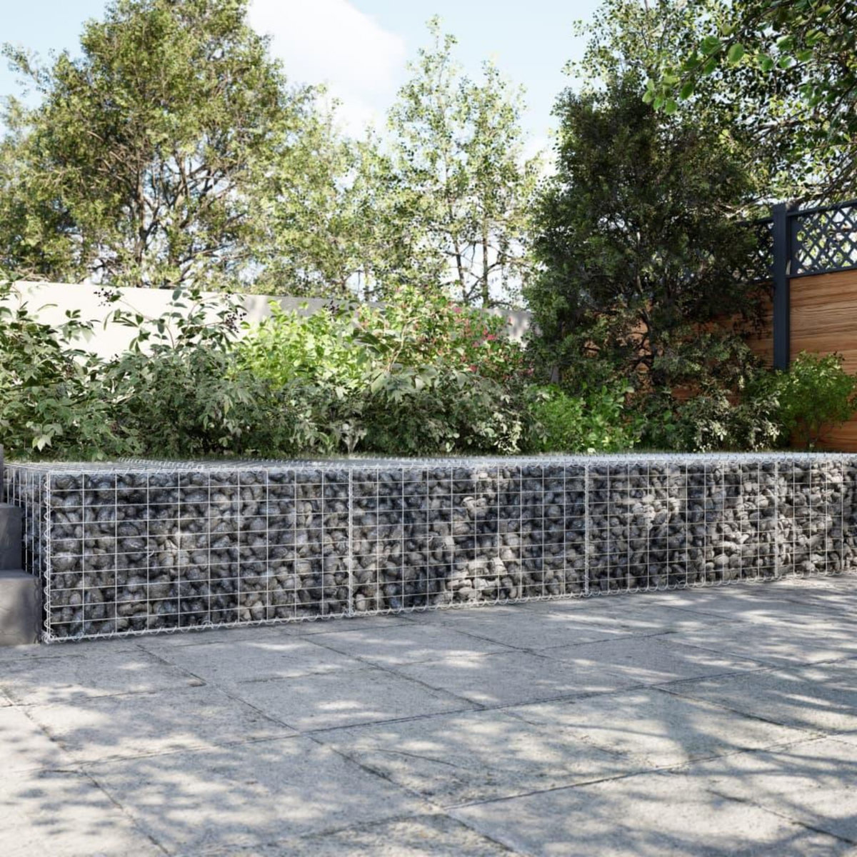 VIDAXL Panier gabion avec couvercle 300x100x50 cm fer galvanise