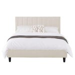 CONCEPT USINE Lit 140x190 cm en velours beige CAMBRIDGE