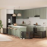 VIDAXL Barriere pour chien porte pliable 6 panneaux noir bois peuplier