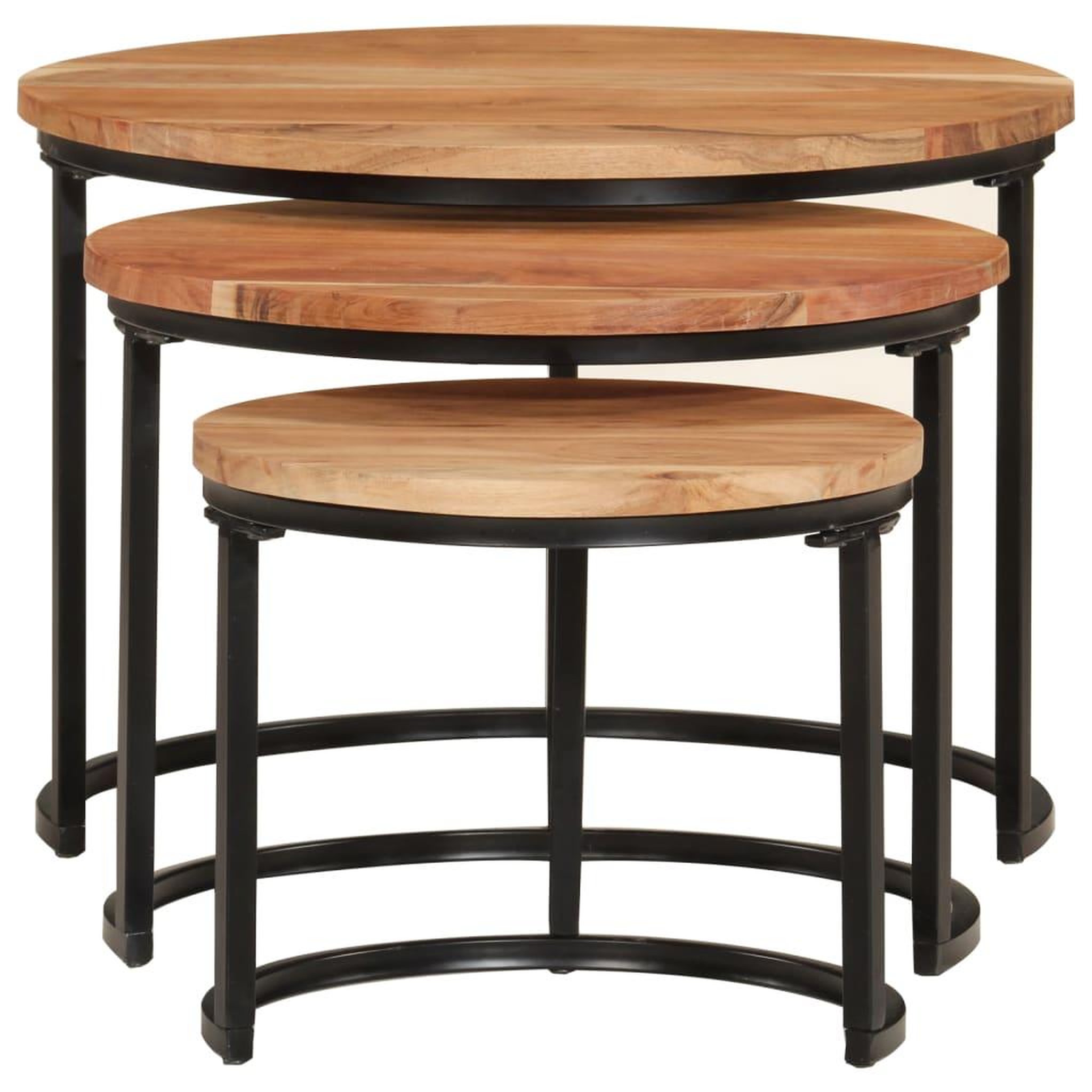 Voir la diapositive 4 : VIDAXL Tables gigognes 3 pcs bois massif d'acacia
