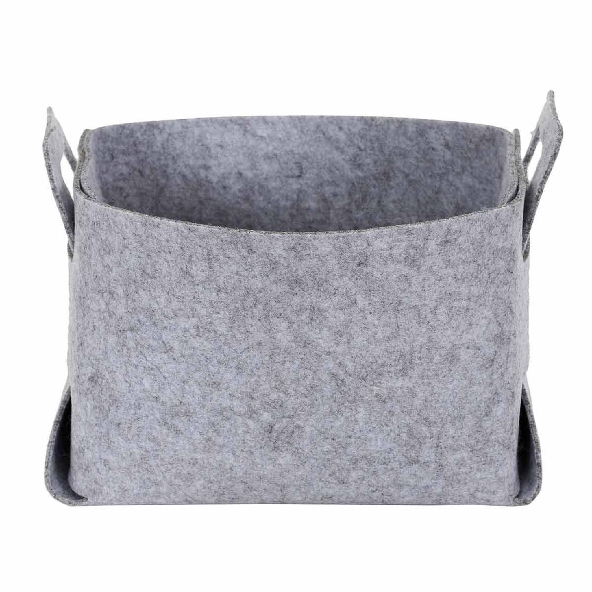 The Home Deco Factory Panier de Rangement  Feutre Pliable  25cm Gris