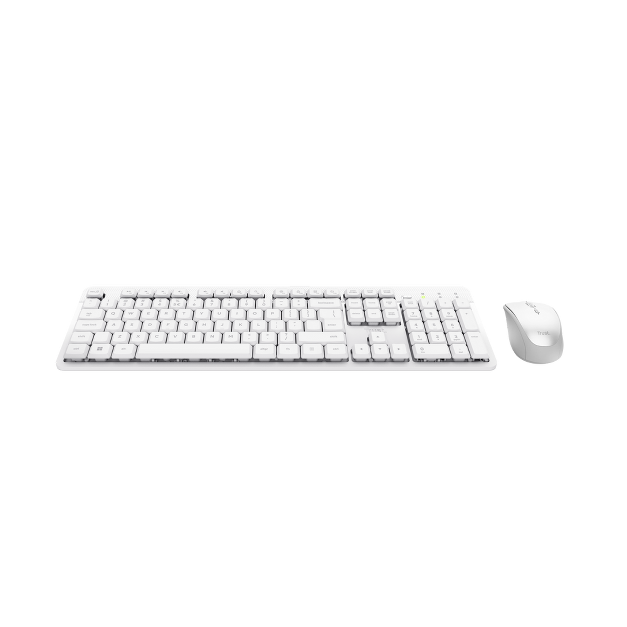 Voir la diapositive 3 : Trust Ensemble clavier sans fil RF AZERTY français + souris ambidextre Ody II blancs