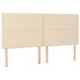 Voir la diapositive 2 : VIDAXL Tetes de lit 4 pcs Creme 90x5x78/88 cm Tissu