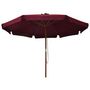 Voir la diapositive 2 : VIDAXL Parasol d'exterieur avec mat en bois 330 cm Bordeaux