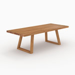 Rendez vous déco Table de jardin rectangulaire en bois de teck recyclé 10 personnes-Luma