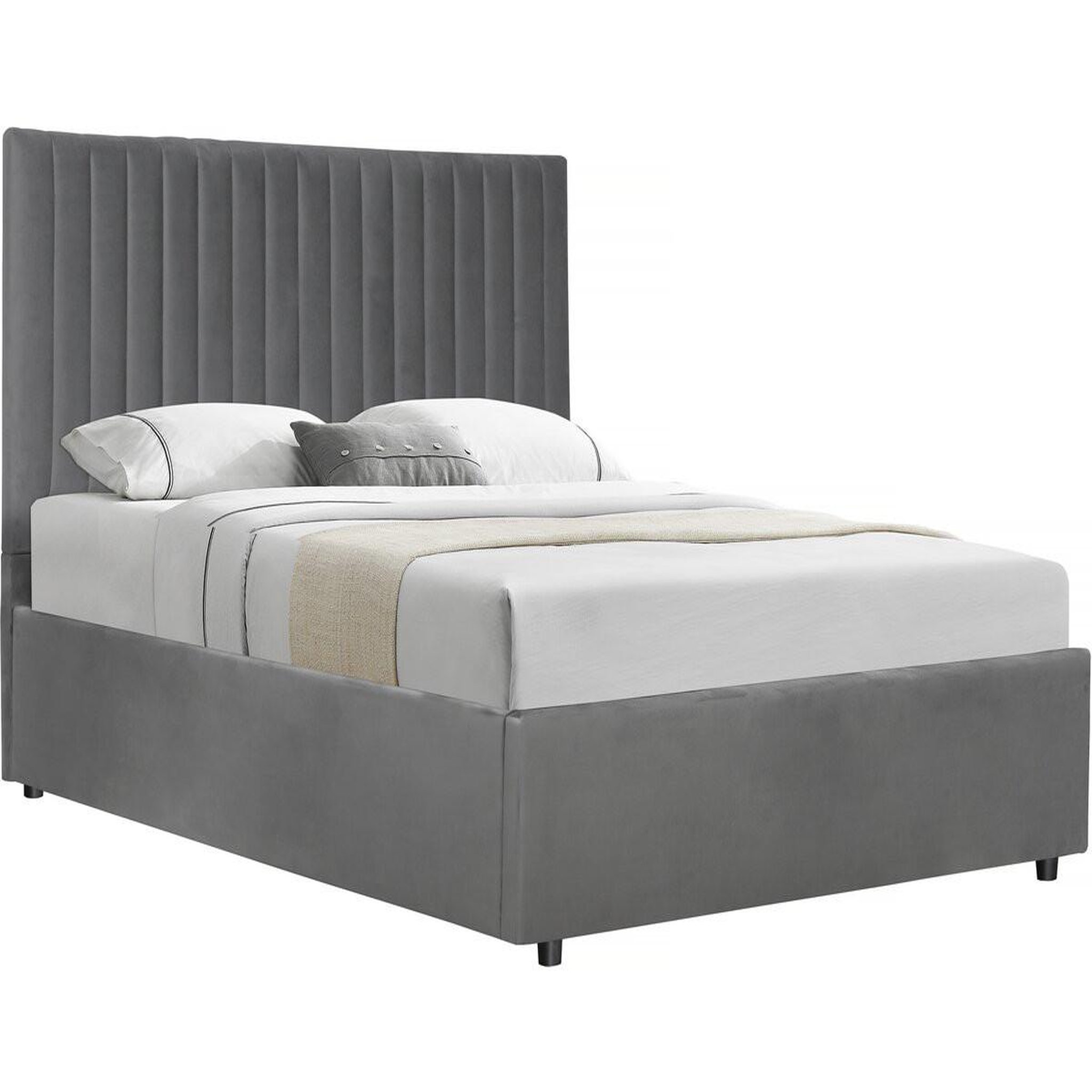 Habitat et Jardin Lit avec coffre  mia  - 160 x 200 cm - gris