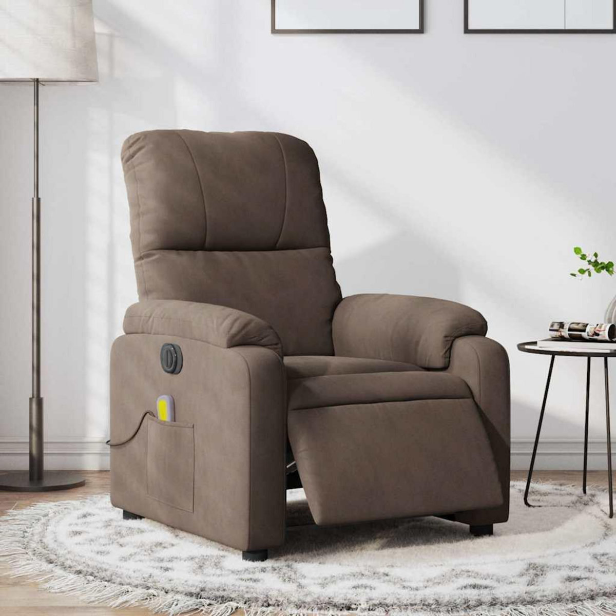 VIDAXL Fauteuil inclinable de massage electrique marron