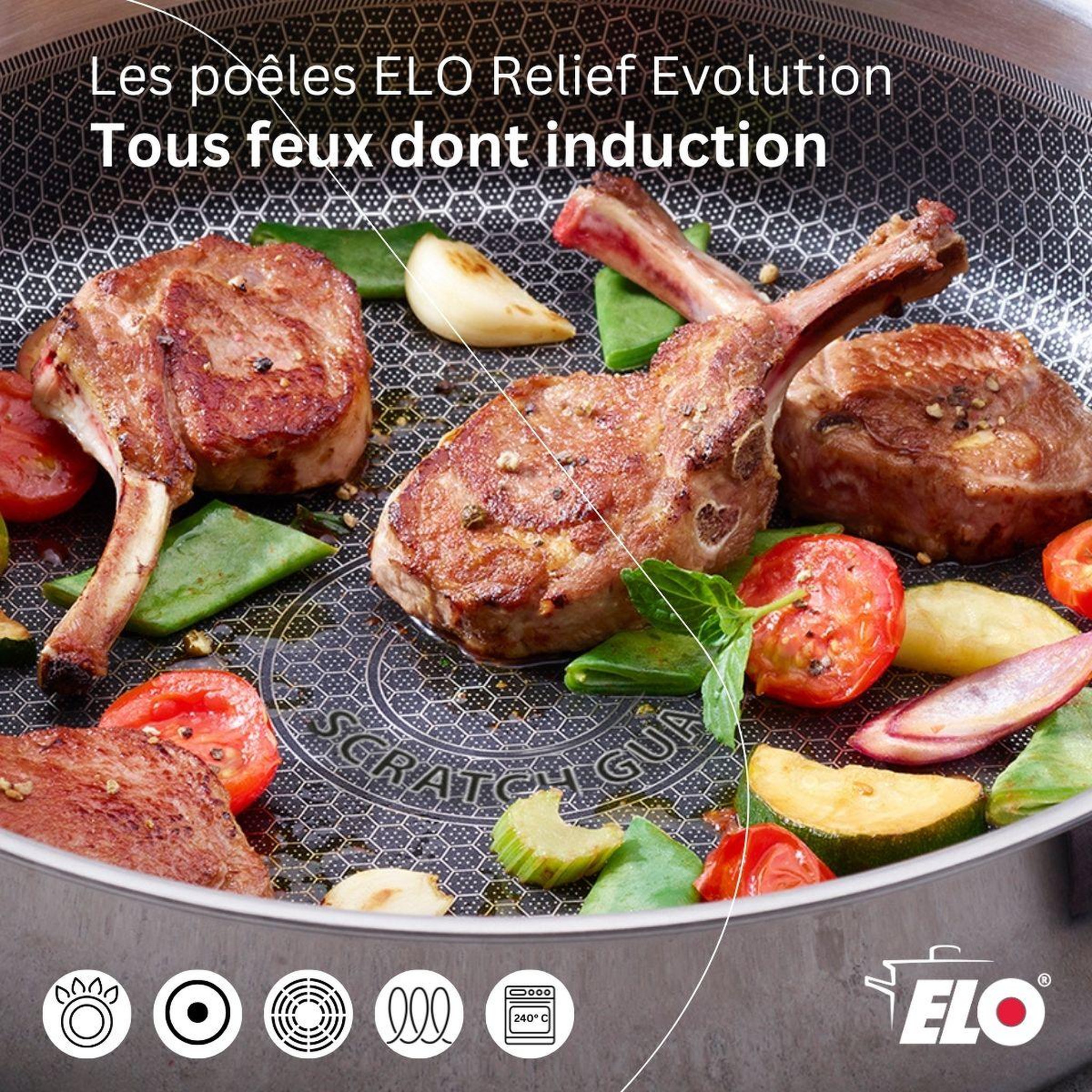 Voir la diapositive 4 : ELO Sauteuse 28 cm en inox 18/10 elo relief evolution