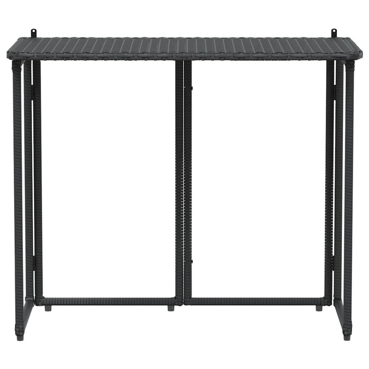 VIDAXL Table de jardin pliante noir 90 x 51 x 75 cm polyrotin