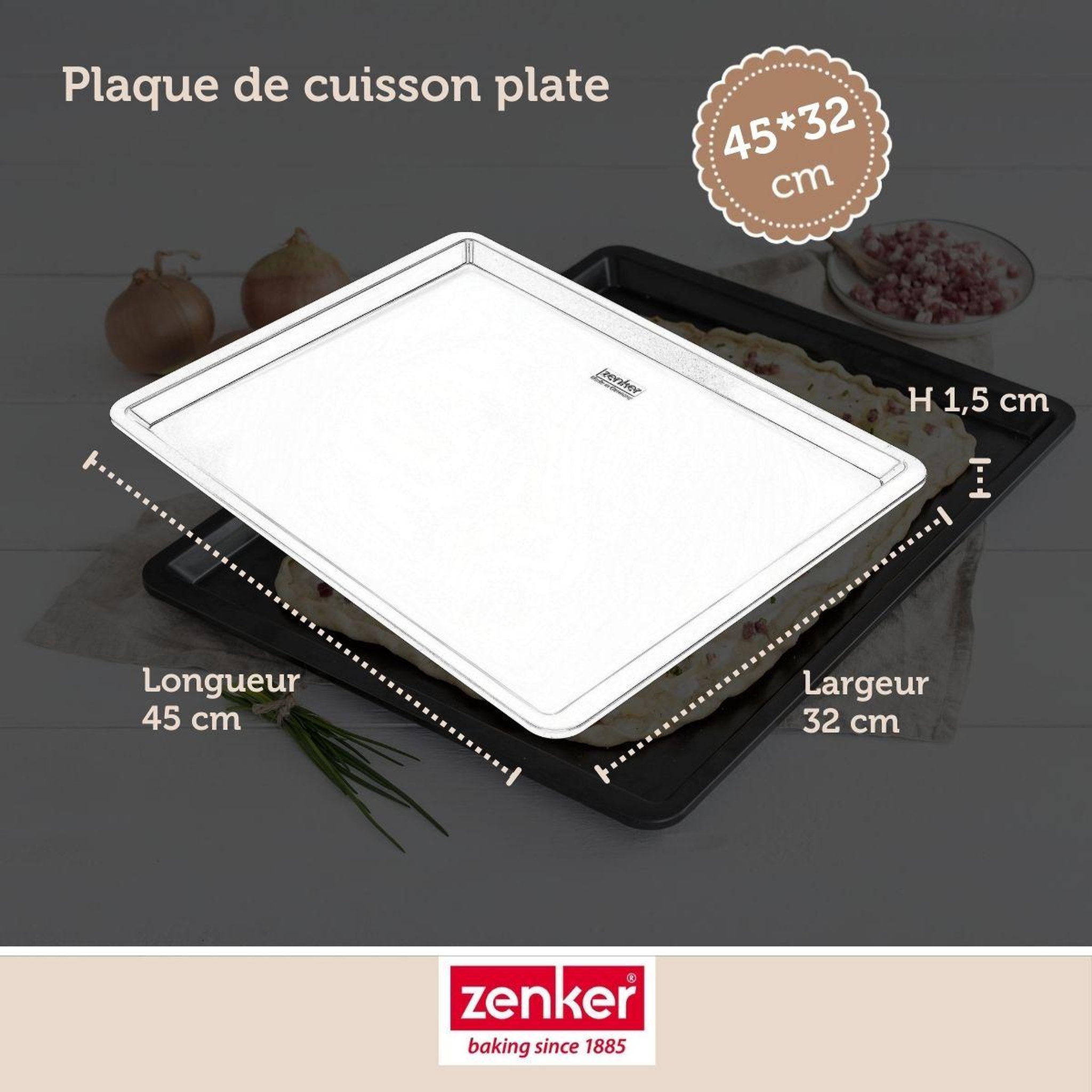 Voir la diapositive 3 : ZENKER Plaque de cuisson four 42 x 32 cm zenker black metallic