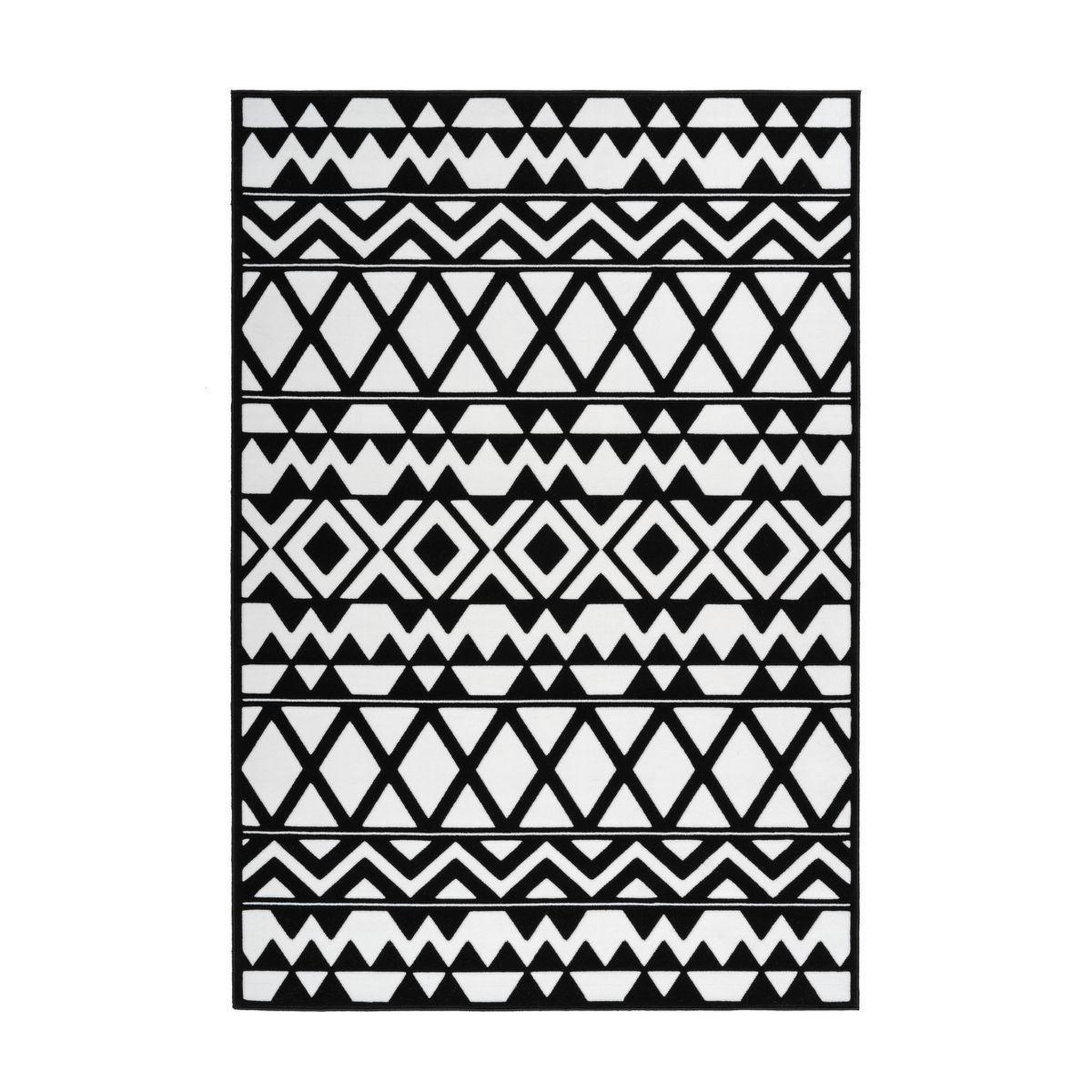 Voir la diapositive 1 : Paris Prix Tapis Ethnique à Poils Courts  Esperanto VII  Noir