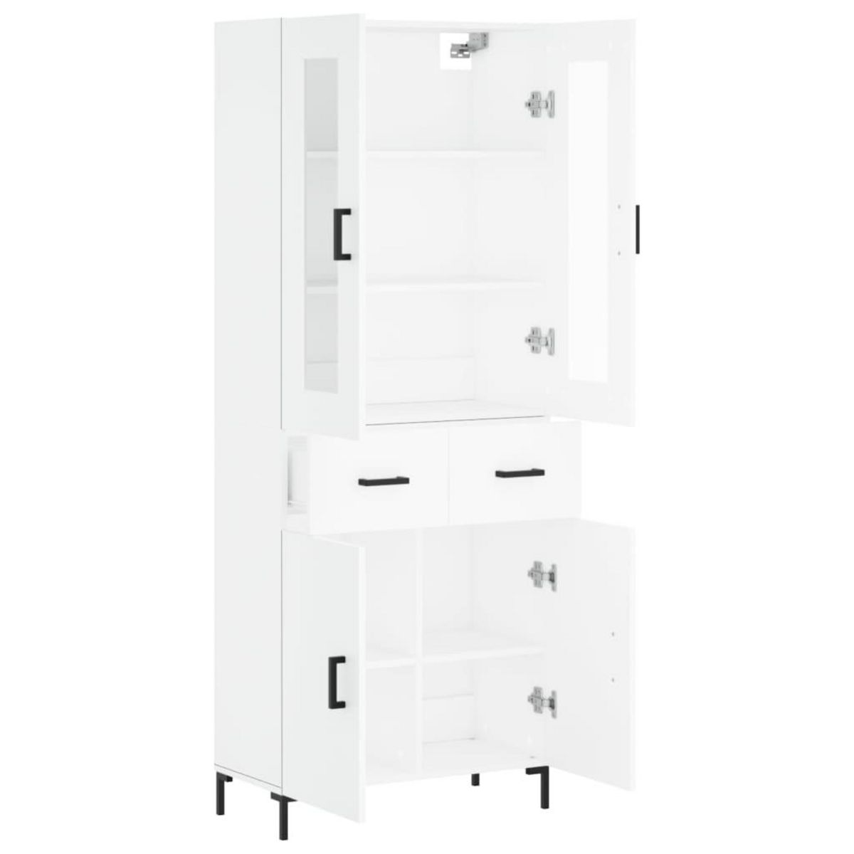 VIDAXL Buffet haut Blanc 69,5x34x180 cm Bois d'ingenierie