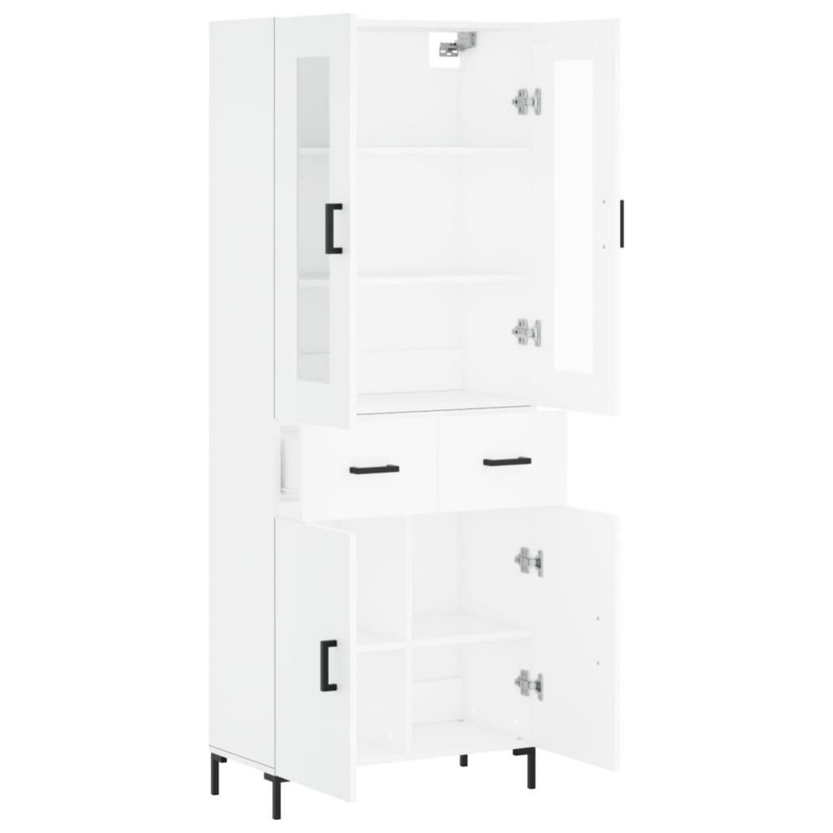 VIDAXL Buffet haut Blanc 69,5x34x180 cm Bois d'ingenierie