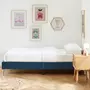 HOMIFAB Lit simple JOHAN 90x190cm en velours bleu canard