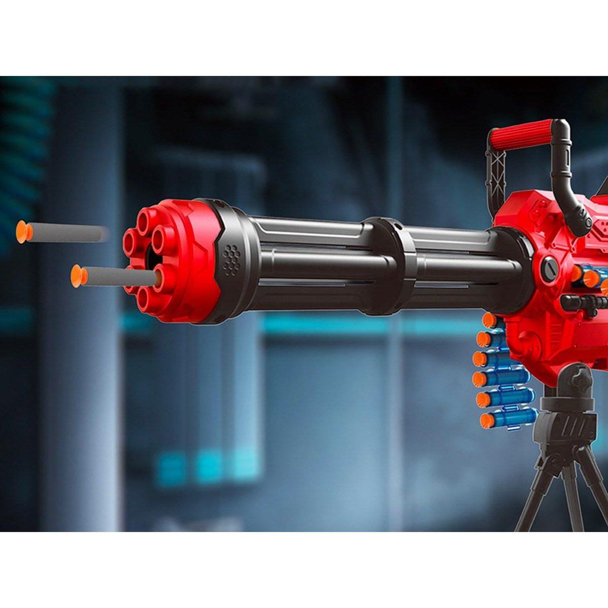 Voir la diapositive 3 : 1001JOUETS Pistolet à fléchettes en mousse - Rotation automatique et tir en rafale