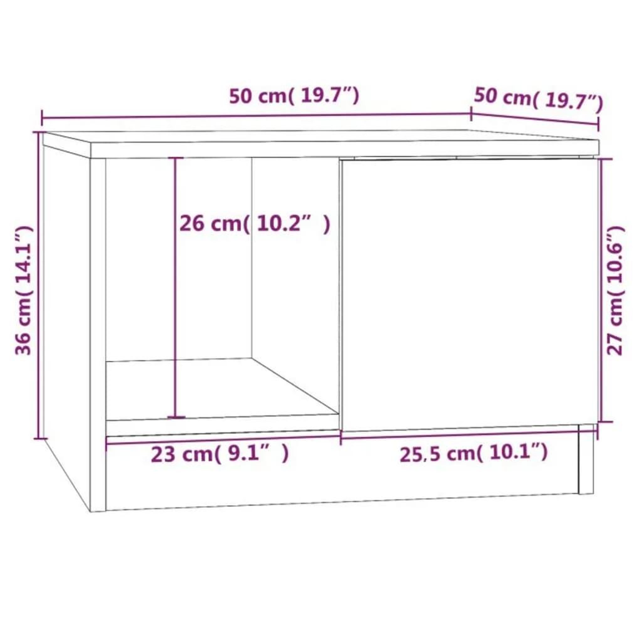 Voir la diapositive 6 : VIDAXL Table basse chene sonoma 50x50x36 cm bois d'ingenierie