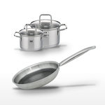 ELO Lot 2 Faitouts 16/20cm & Poêle 28cm Elo Relief Solution