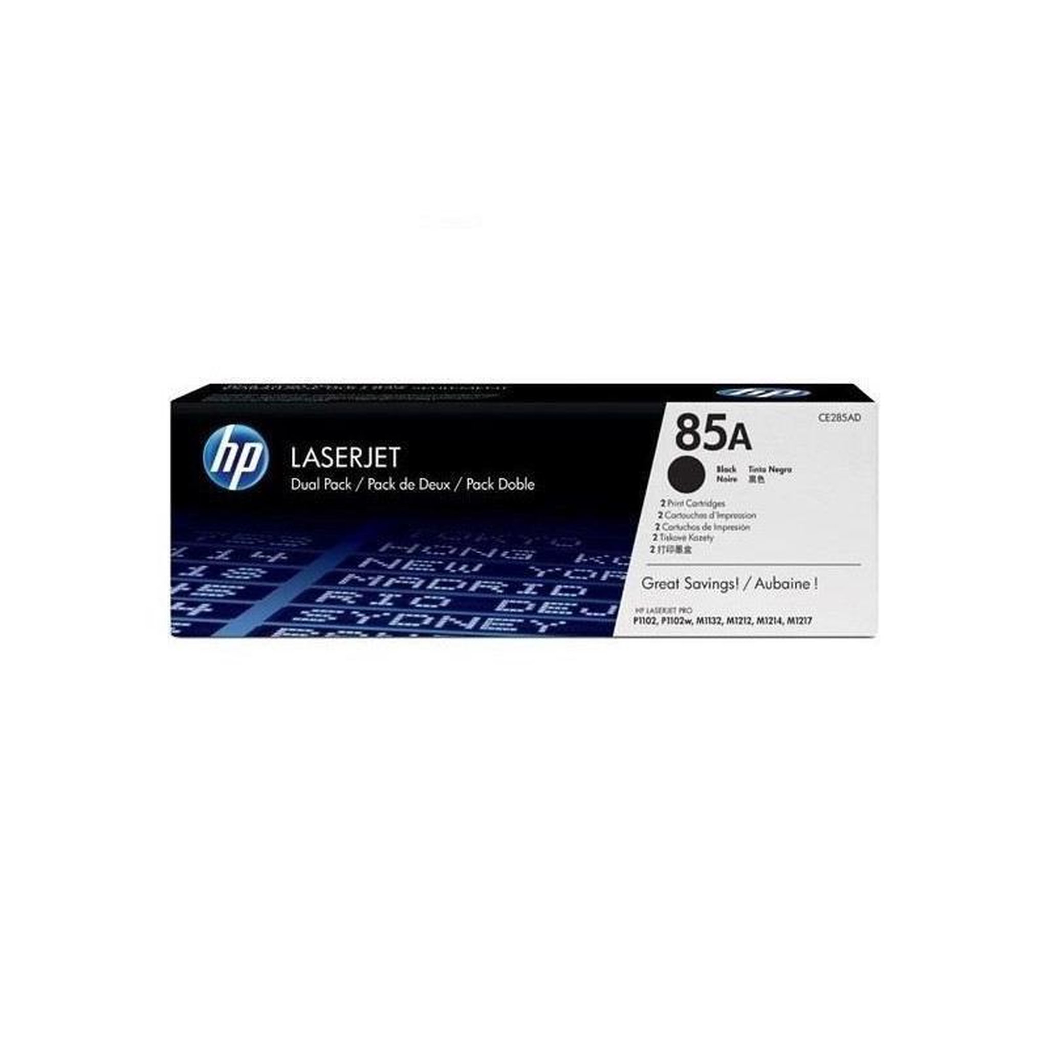 HP HP 85A pack de 2 toners LaserJet noirs authentiques CE285AD pour HP LaserJet Pro M1132/M1212/M1217/P1102/P1104/P1106