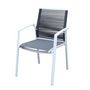 Voir la diapositive 1 : GARDENSTAR Fauteuil de jardin textilène effet corde gris WOODLAND