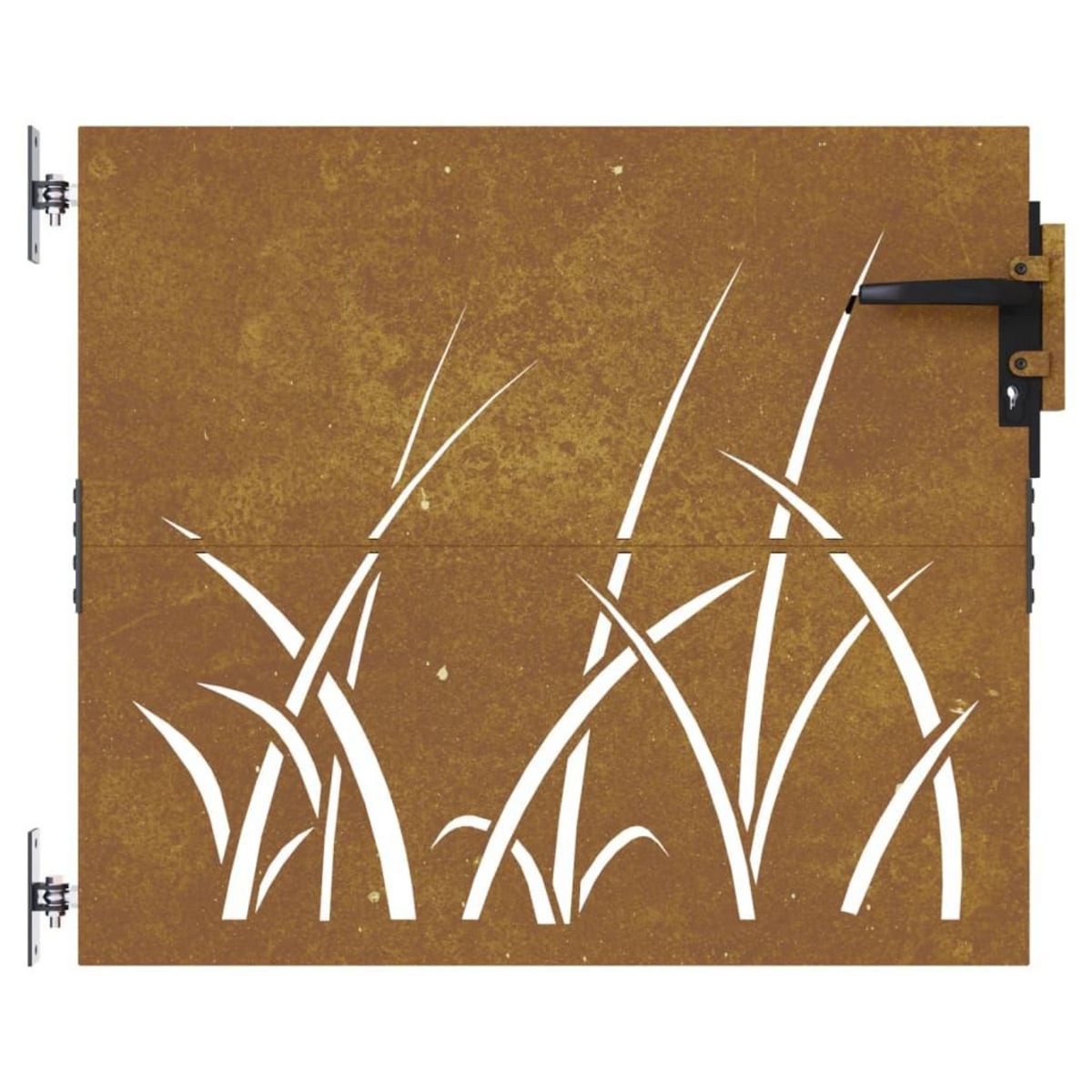 VIDAXL Portail de jardin 85x100 cm acier corten conception d'herbe