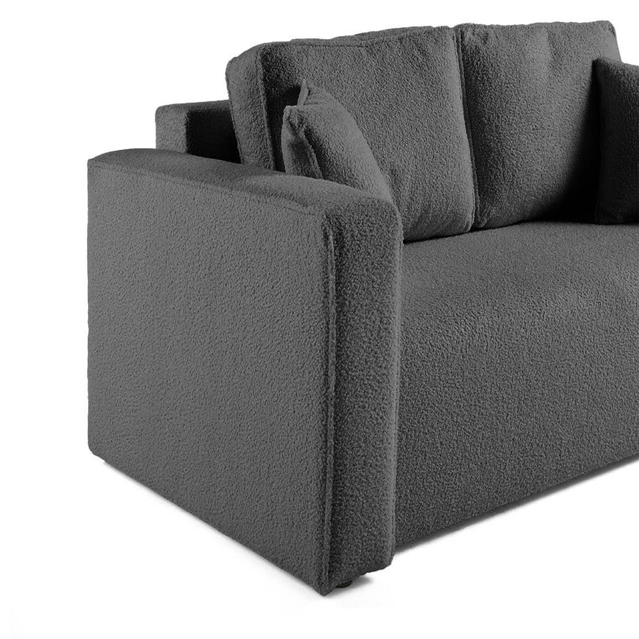 Voir la diapositive 6 : BEST MOBILIER Topaze - canapé droit 2 places - en tissu bouclette