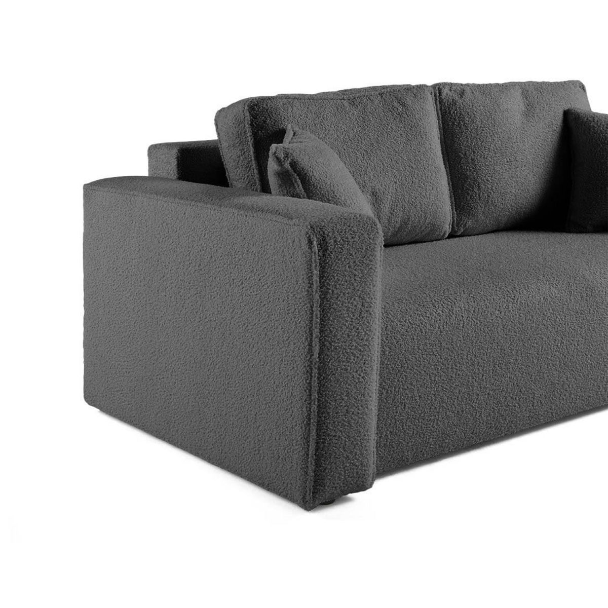 BEST MOBILIER Topaze - canapé droit 2 places - en tissu bouclette