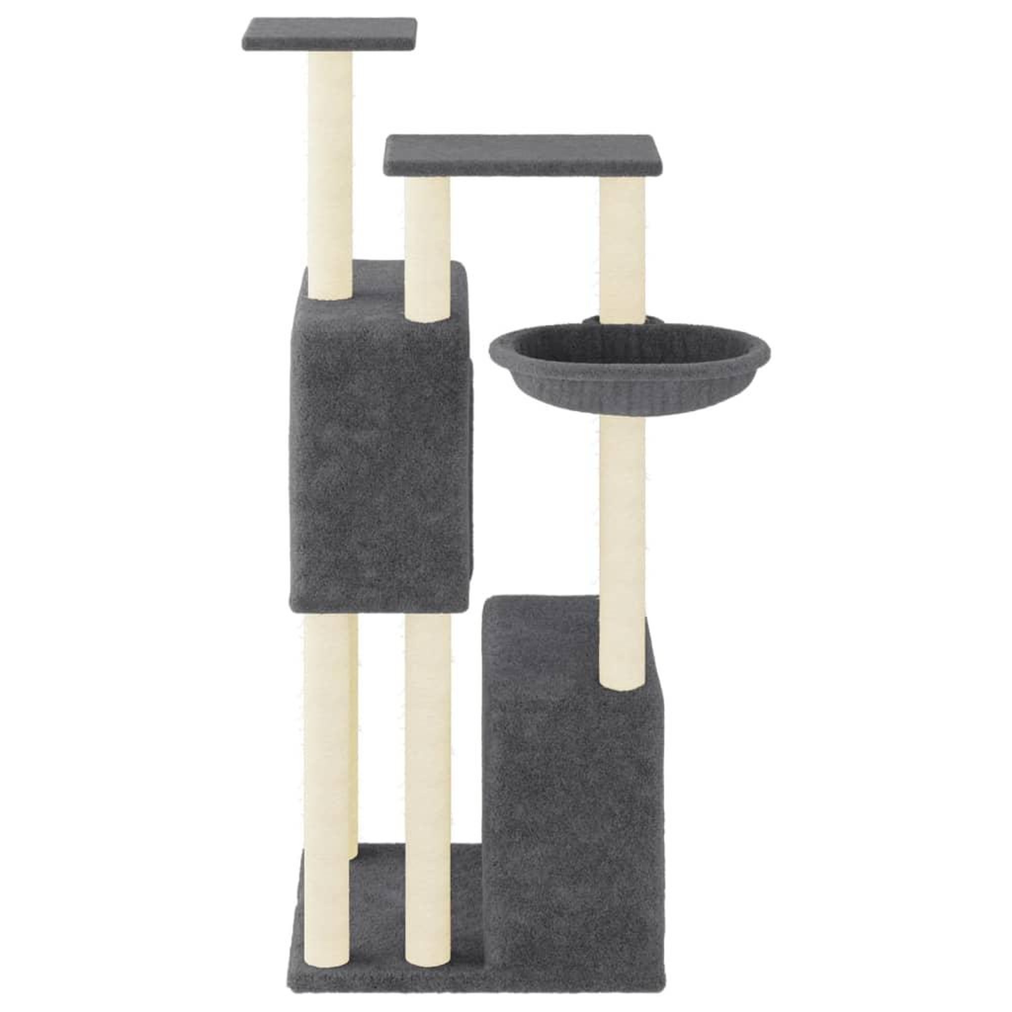Voir la diapositive 4 : VIDAXL Arbre a chat avec griffoirs en sisal gris fonce 122 cm