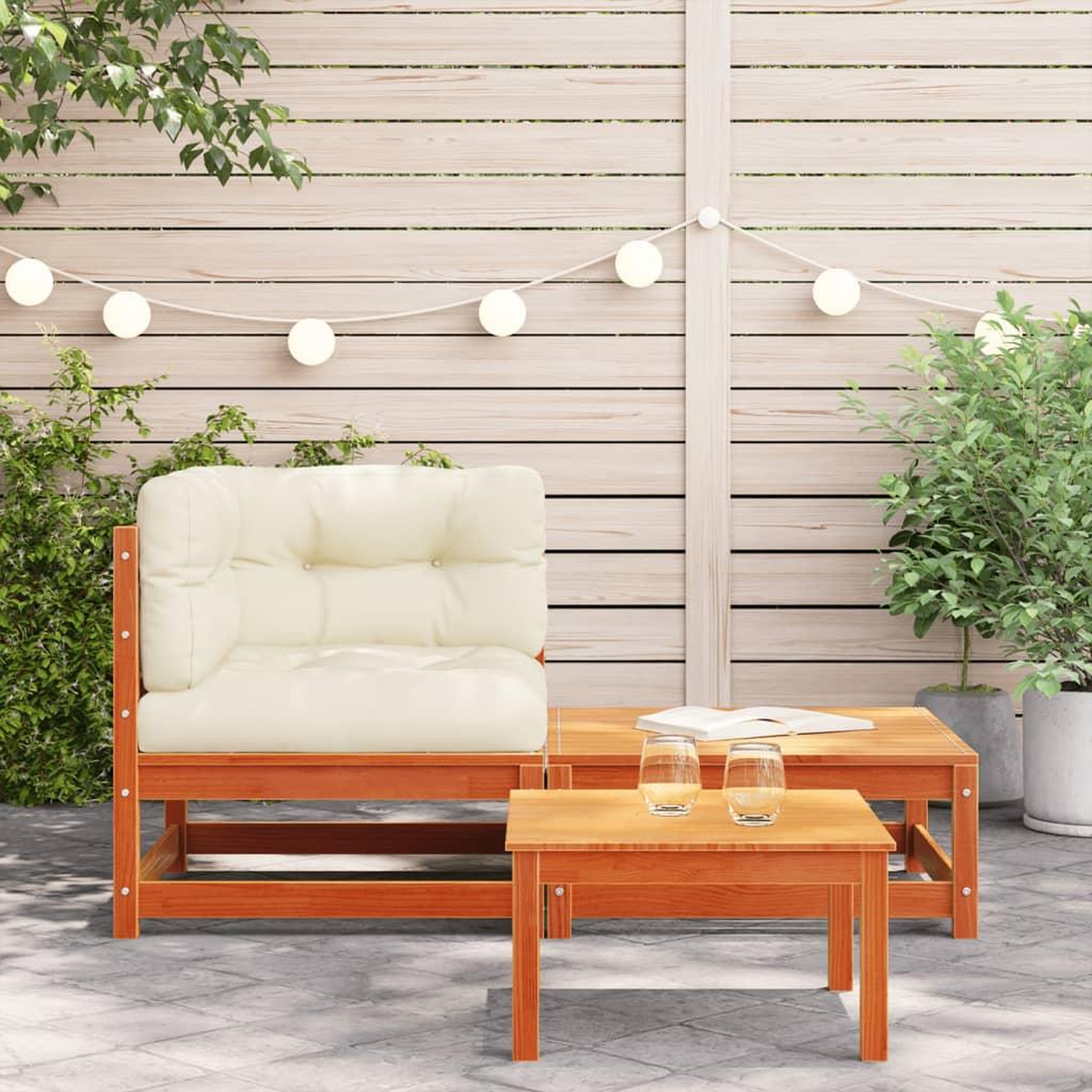 Voir la diapositive 3 : VIDAXL Canape d'angle de jardin avec coussins et repose-pieds